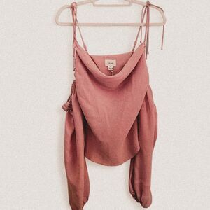 R.G Kane soft petal pink mauve mindy convertible sleeve/ sleeveless girly